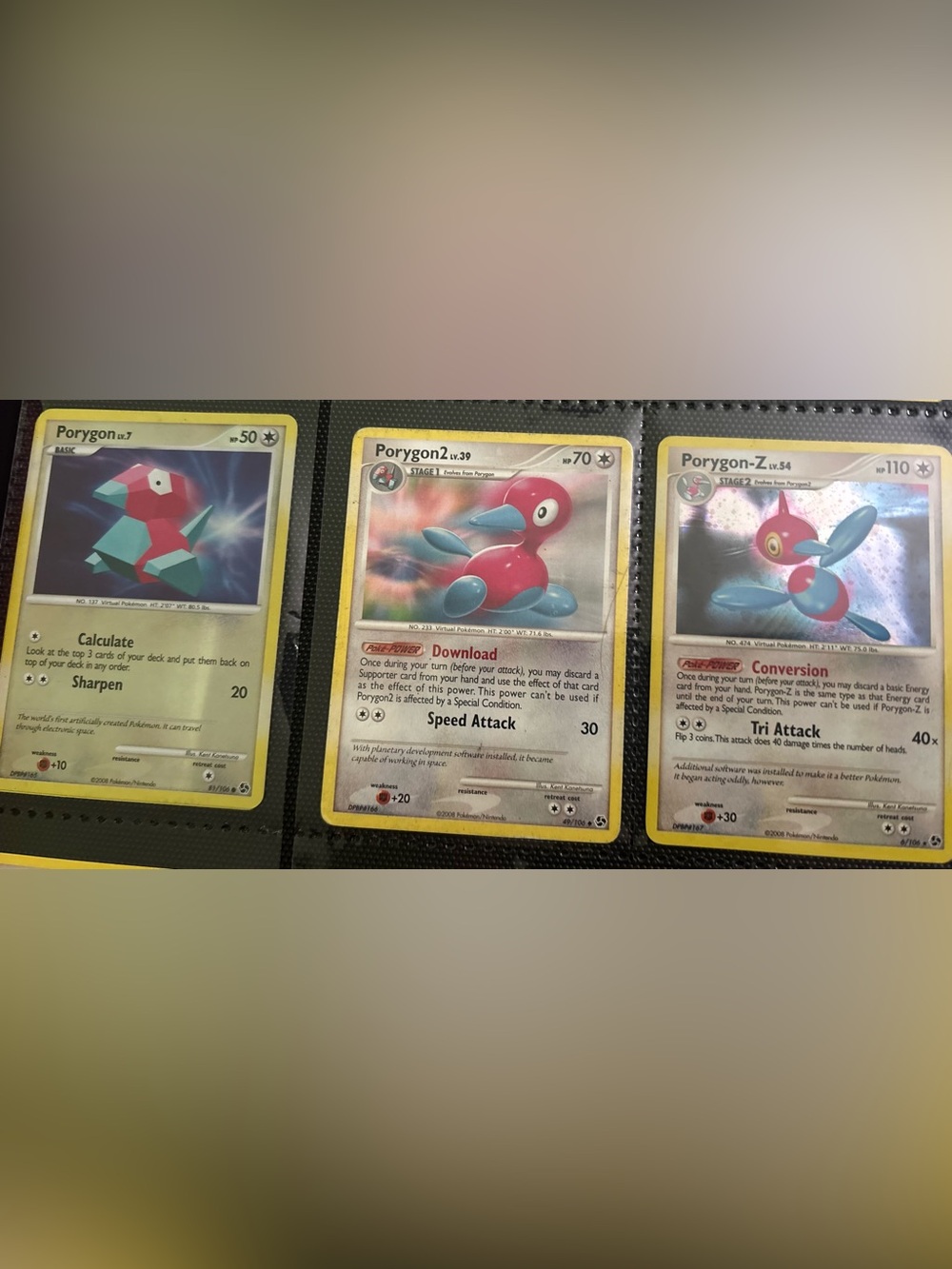 Great encounters porygon Porygon2 Pokémon Card - Pink and Blue Artwork
